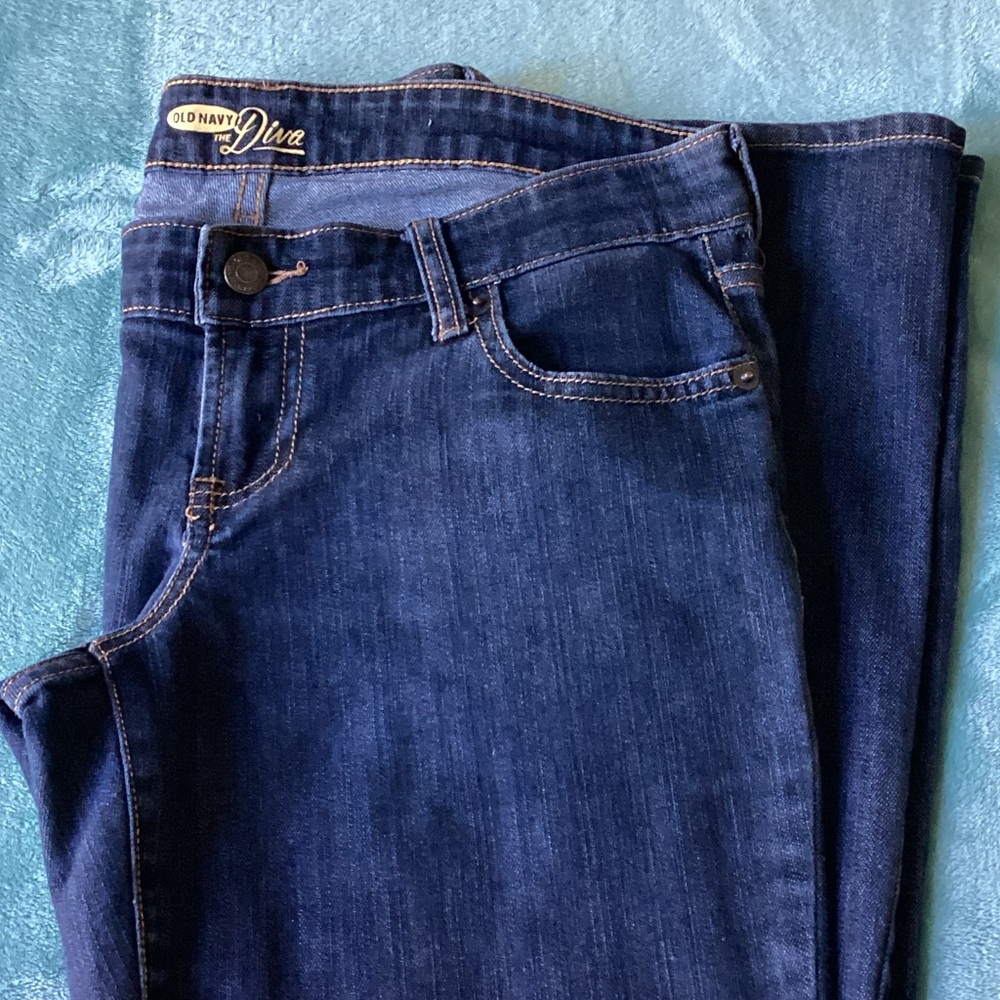 Old Navy Women's Deep Blue Straight leg Jeans